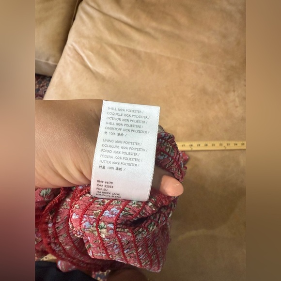 Urban Outfitters Women's Red Ditzy Floral Mini Dress Ruched Ruffle Small - Picture 6 of 8